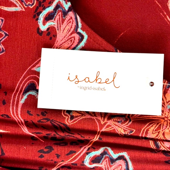 Isabel by Ingrid & Isabel Burgundy Floral V Neck Stretchy Belted MaxiDre… - Picture 4 of 9